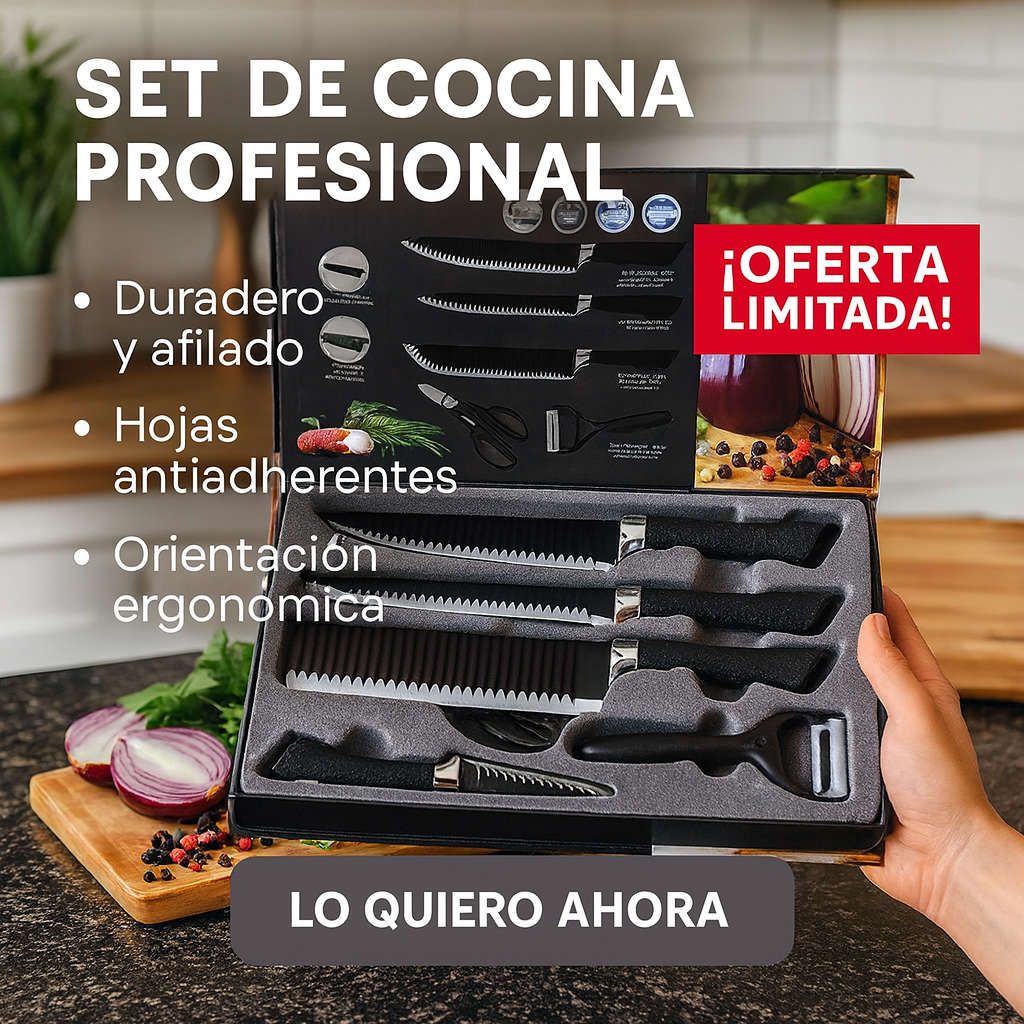 Set de Cuchillos Profesionales 6 Piezas – Corte Preciso y Alta Calidad