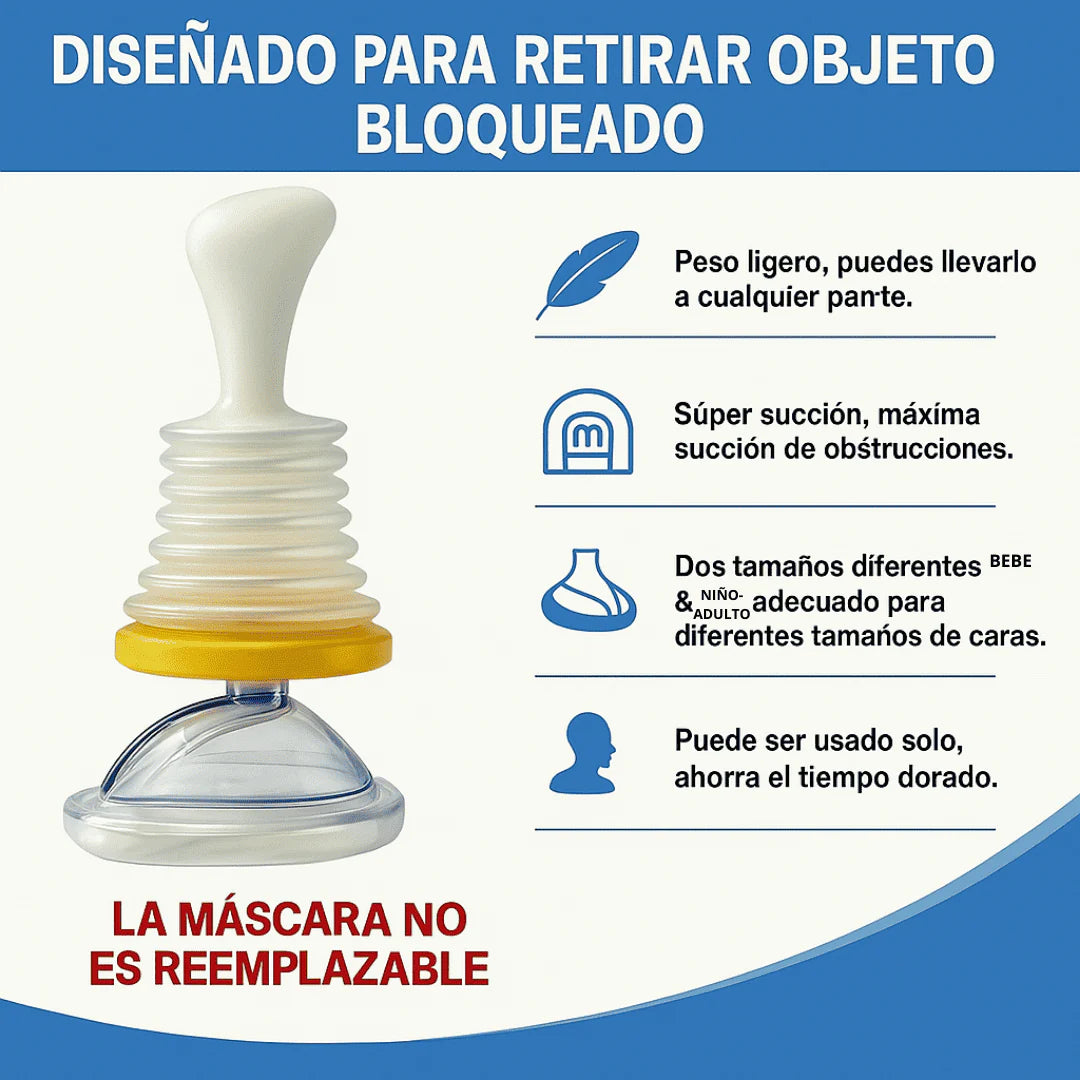 Kit Anti Asfixia incluye 2 tamaños (Niño y Adulto)