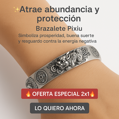 Brazalete Pixiu 2X1 – Atrae Riqueza y Buena Suerte