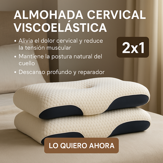 PACK 2X1 Almohada Cervical Ortopédica – Alivio de Dolor y Mejor Postura